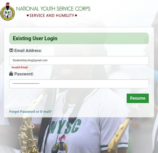 nysc portal login