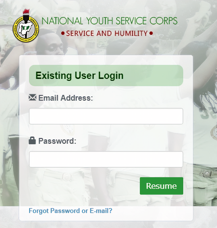 nysc portal login